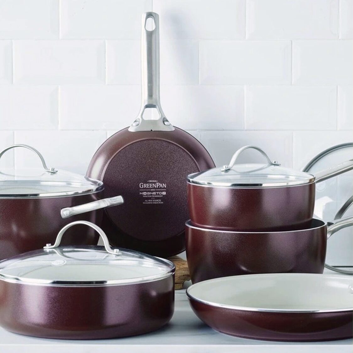 Greenpan Padova Healthy Ceramic 6pcs Cooking Set - Chocolate Truffle - GPPA004979 - Metro Singapore Departmental Store - Celebrating 69 Years in SG