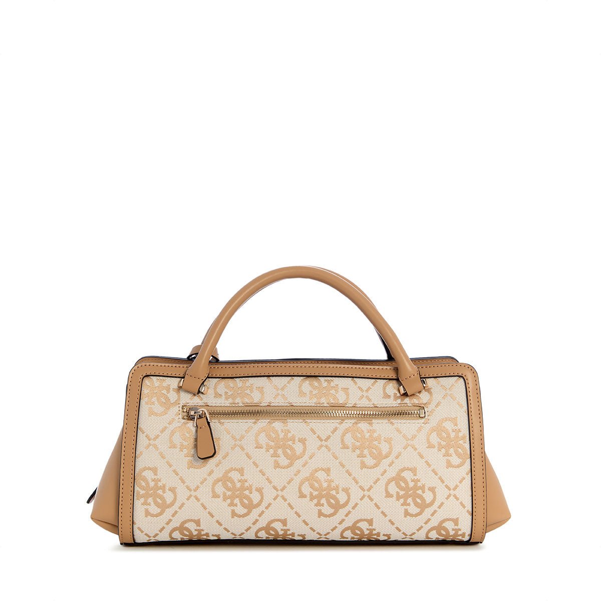 Guess Audrey Logo Sml Gfrnd Satchel - Beige Logo - Metro Singapore Departmental Store - Celebrating 69 Years in SG
