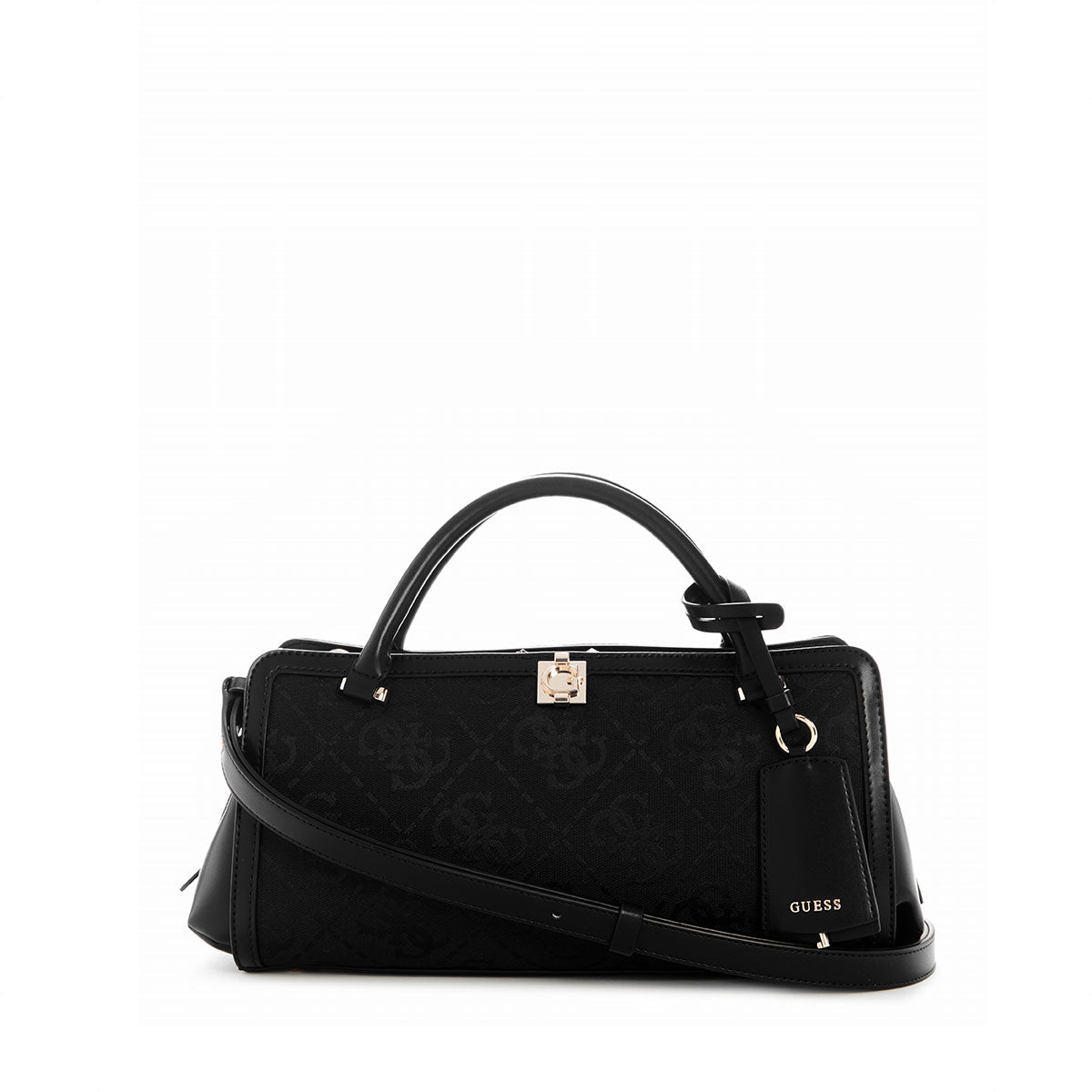 Guess Audrey Logo Sml Gfrnd Satchel - Black Logo - Metro Singapore Departmental Store - Celebrating 69 Years in SG