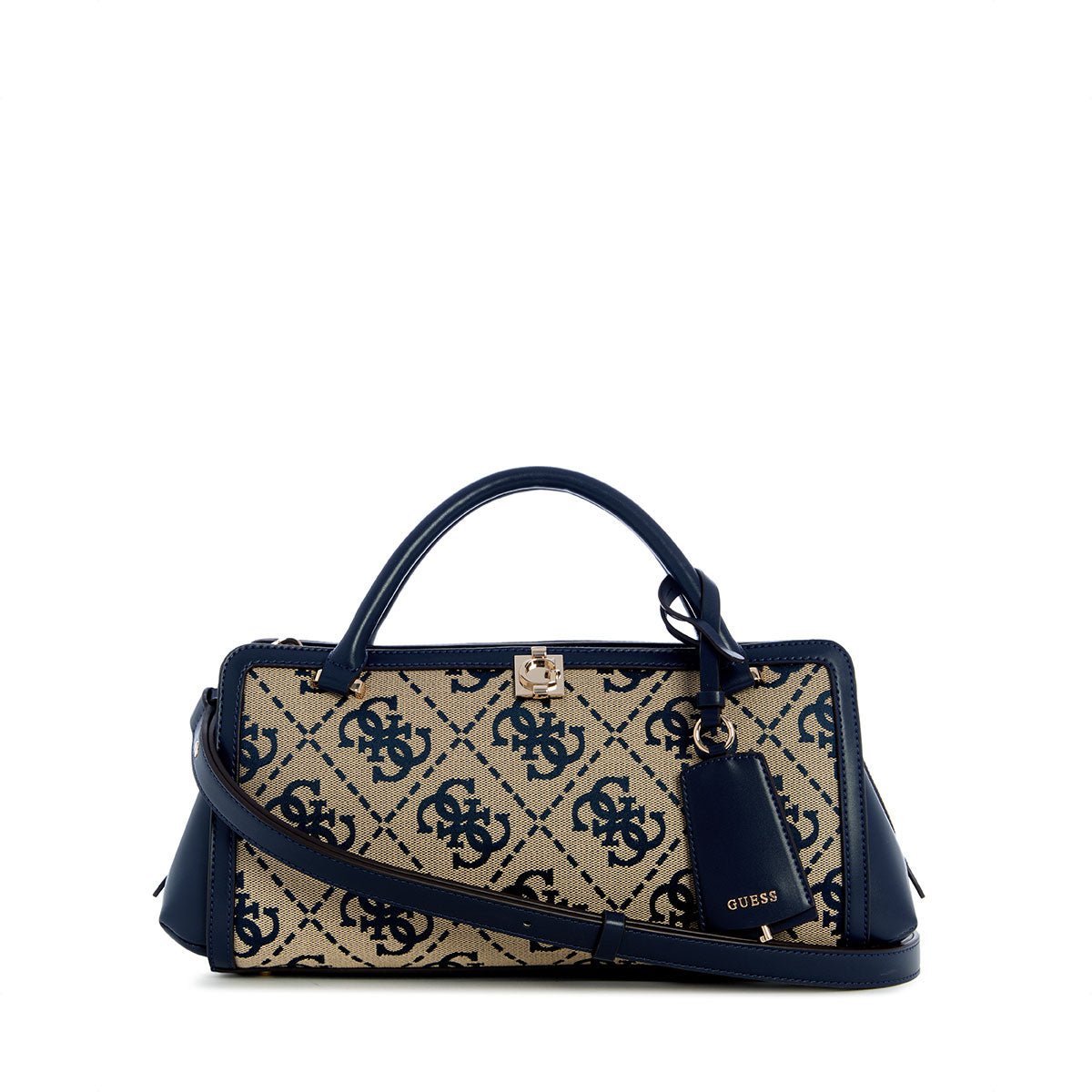 Guess Audrey Logo Sml Gfrnd Satchel - Navy Logo - Metro Singapore Departmental Store - Celebrating 69 Years in SG