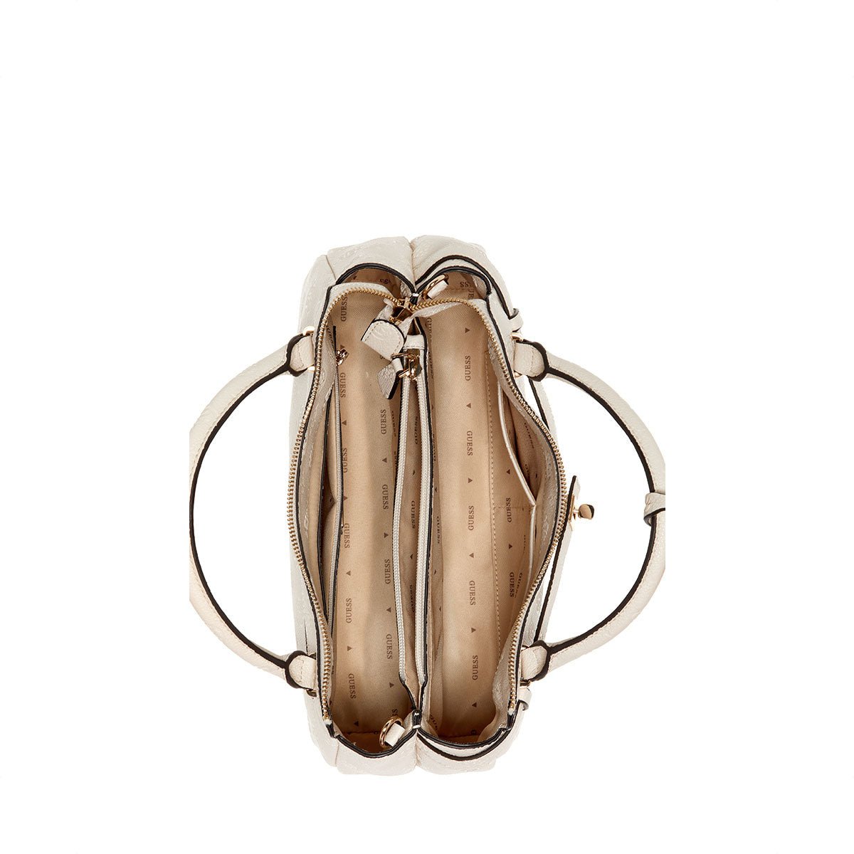 Guess Ella Logo Girlfriend Satchel - Stone Logo - Metro Singapore Departmental Store - Celebrating 69 Years in SG