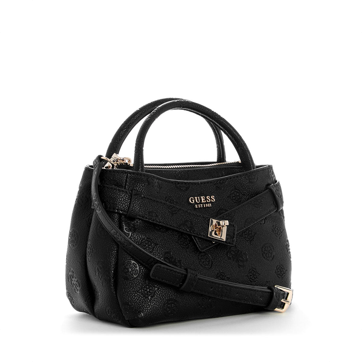 Guess Ella Logo Mini Satchel - Black Logo - Metro Singapore Departmental Store - Celebrating 69 Years in SG