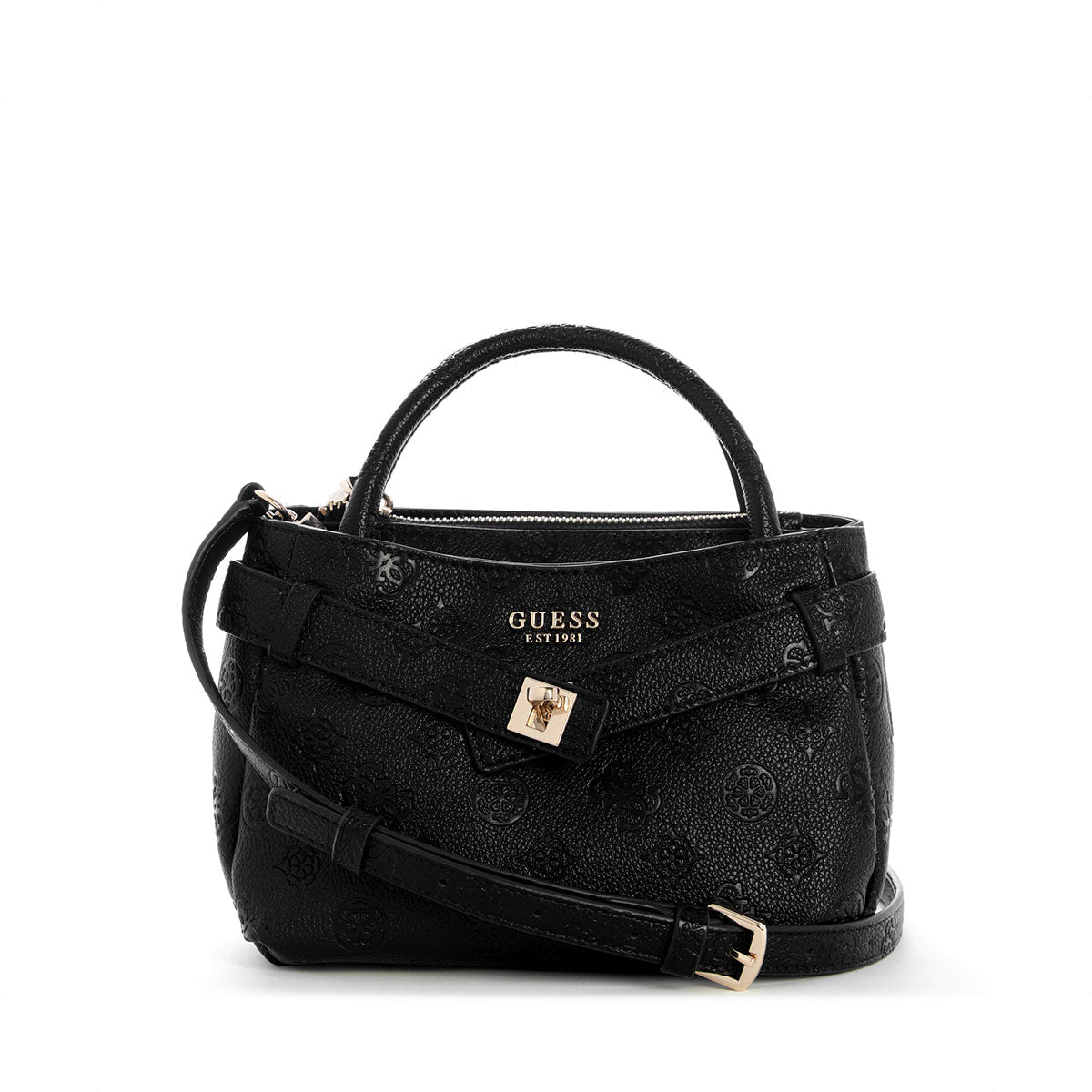 Guess Ella Logo Mini Satchel - Black Logo - Metro Singapore Departmental Store - Celebrating 69 Years in SG