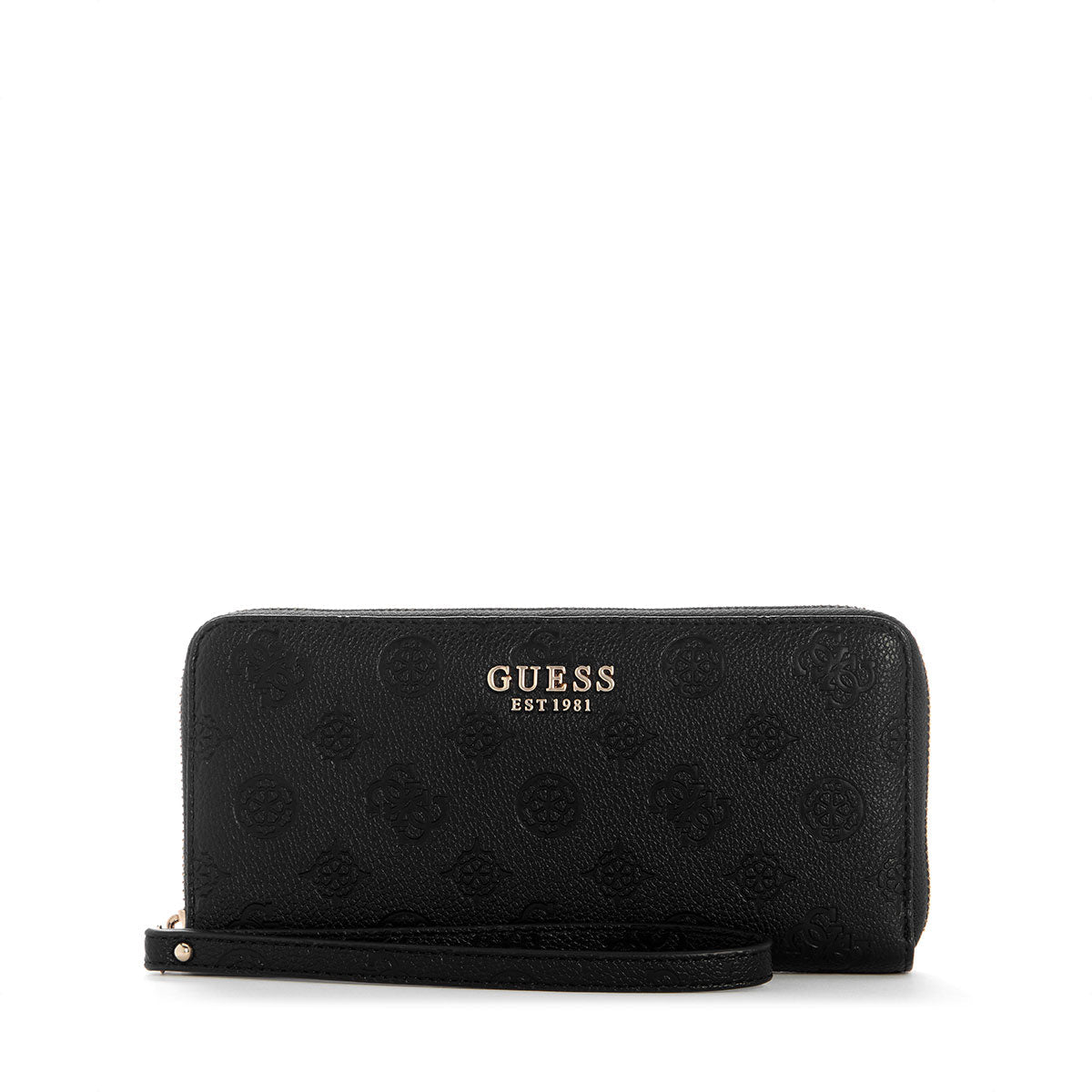 Guess Ella Logo SLG Large Zip Around - Black Logo - Metro Singapore Departmental Store - Celebrating 69 Years in SG