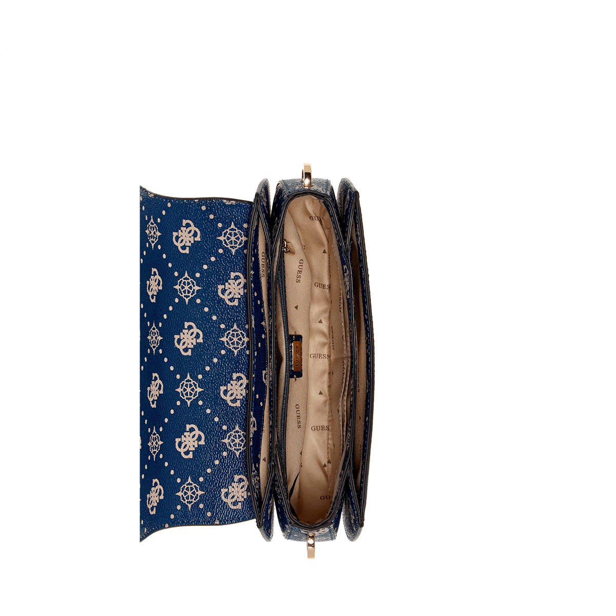 Guess Emelie Logo Flap Shoulder Bag - navy Logo - Metro Singapore Departmental Store - Celebrating 69 Years in SG