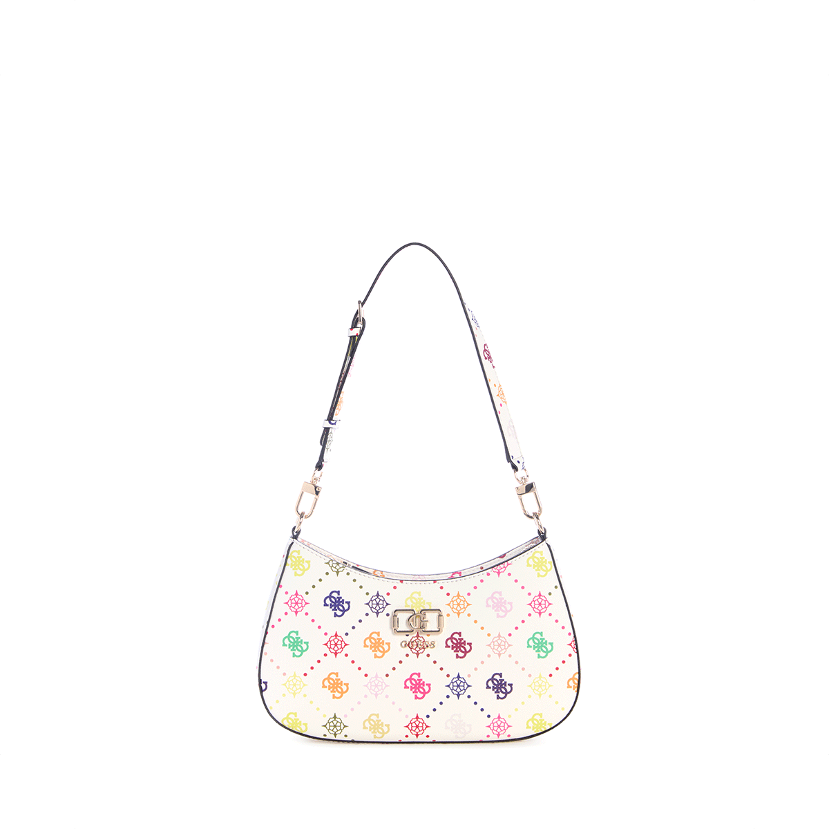 Guess Emelie Logo Top ZIP Shldr Bag - multi Logo - Metro Singapore Departmental Store - Celebrating 69 Years in SG