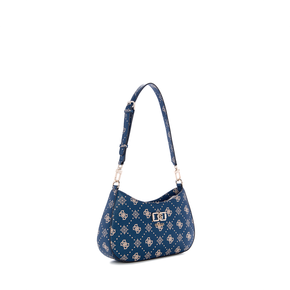 Guess Emelie Logo Top ZIP Shldr Bag - navy Logo - Metro Singapore Departmental Store - Celebrating 69 Years in SG