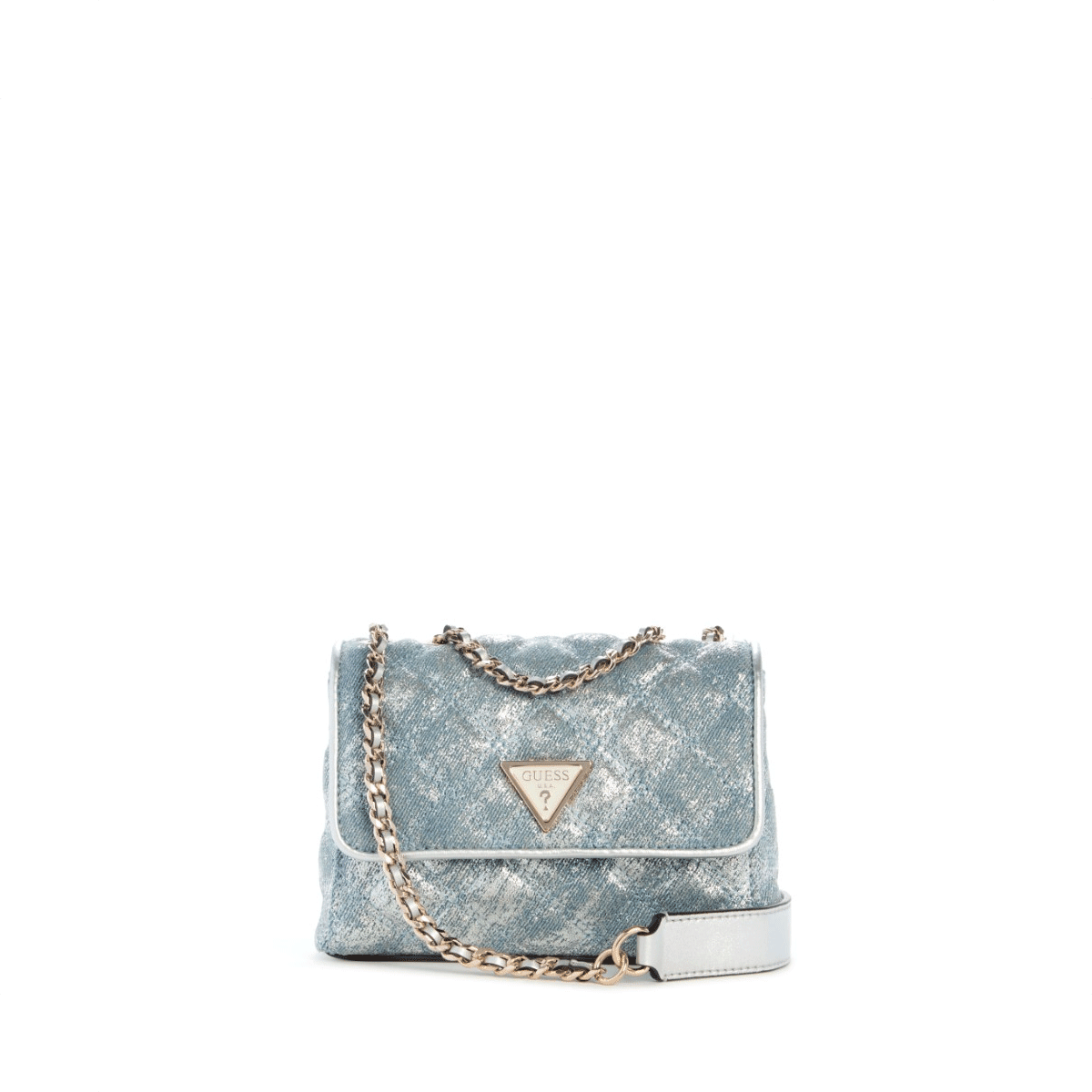 Guess Giully Ii Mini 2 Comp Cvtr Flp - metallic Denim - Metro Singapore Departmental Store - Celebrating 69 Years in SG