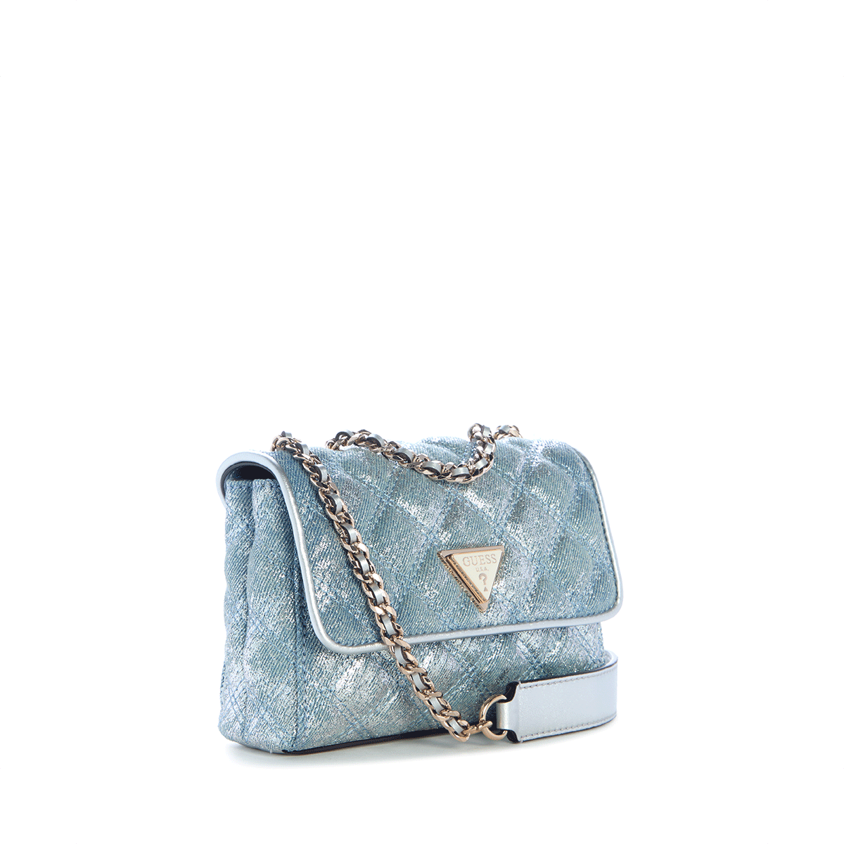 Guess Giully Ii Mini 2 Comp Cvtr Flp - metallic Denim - Metro Singapore Departmental Store - Celebrating 69 Years in SG