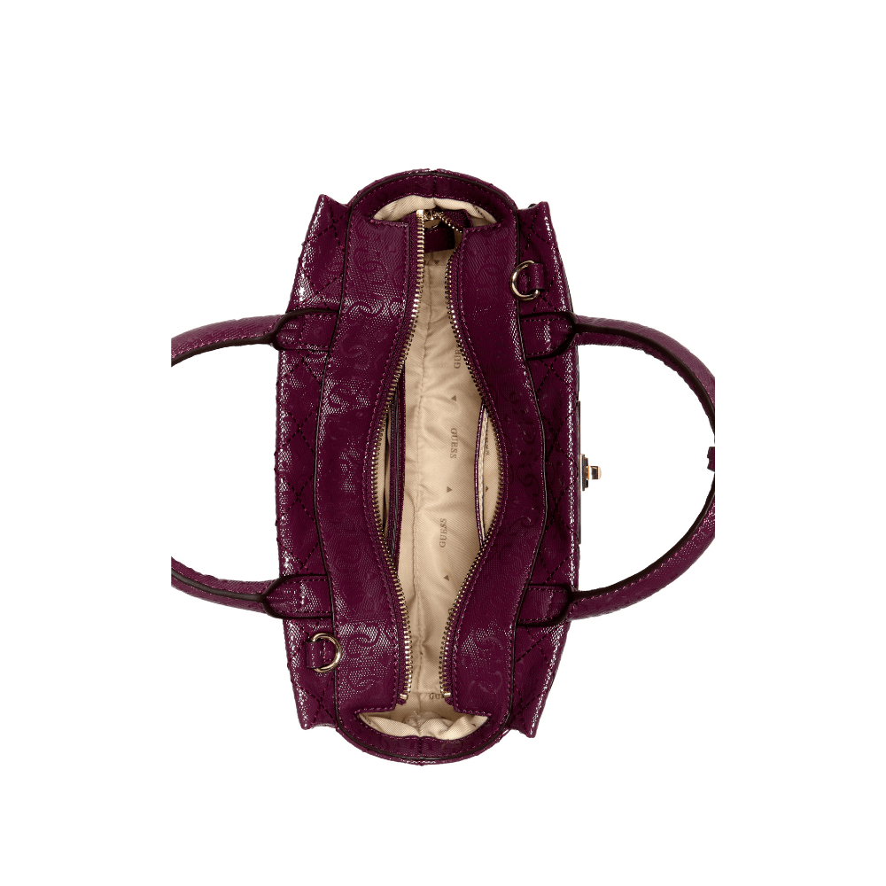 Guess Idra Small Satchel - Wine - Metro Singapore Departmental Store - Celebrating 69 Years in SG
