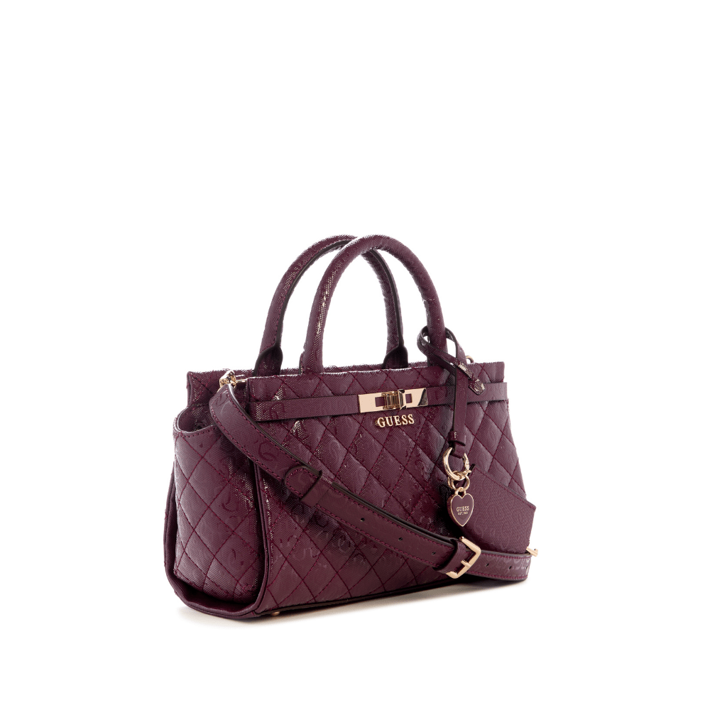 Guess Idra Small Satchel - Wine - Metro Singapore Departmental Store - Celebrating 69 Years in SG