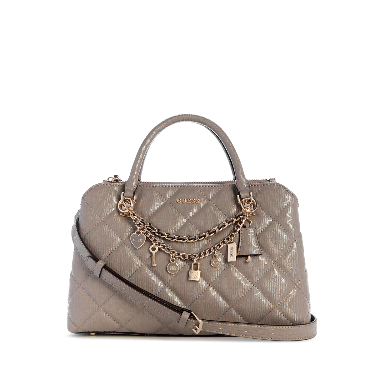 Guess Libby 2 Comp Satchel - dark Taupe - Metro Singapore Departmental Store - Celebrating 69 Years in SG
