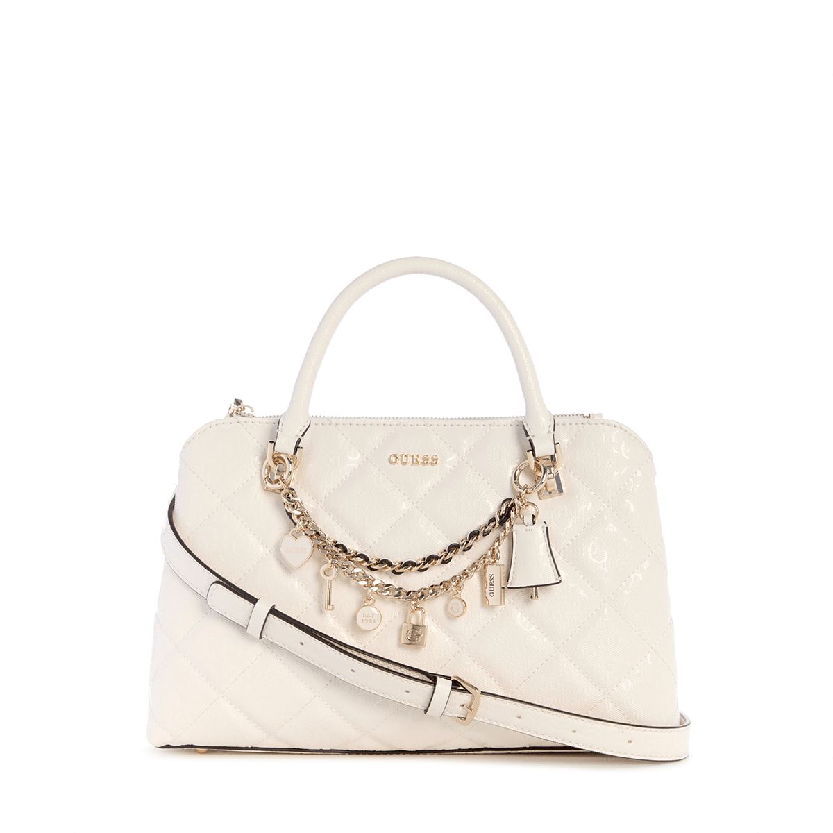 Guess Libby 2 Comp Satchel - off White - Metro Singapore Departmental Store - Celebrating 69 Years in SG