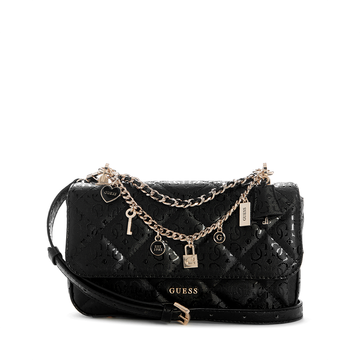 Guess Libby Flap Crossbody - black - Metro Singapore Departmental Store - Celebrating 69 Years in SG