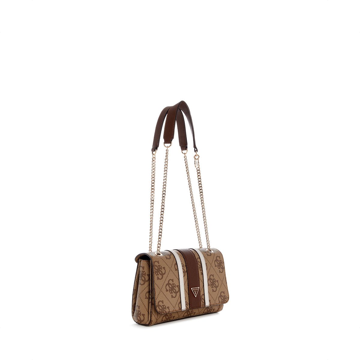 Guess Noelle II Convertible Crossbody Flap - Latte Logo/Brown - Metro Singapore Departmental Store - Celebrating 69 Years in SG