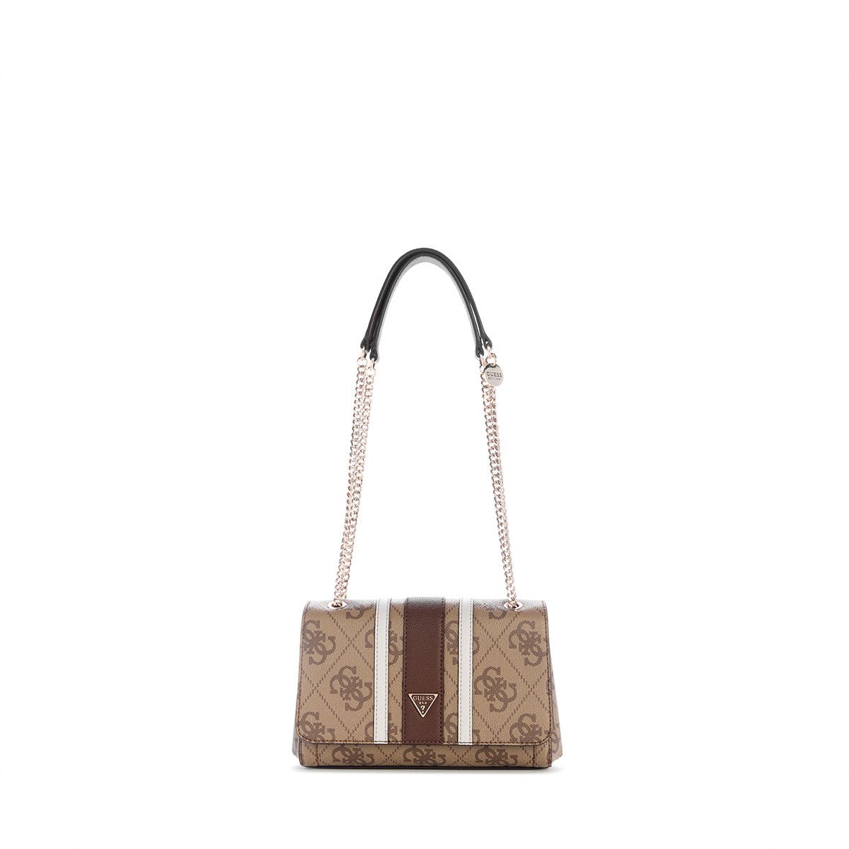 Guess Noelle II Convertible Crossbody Flap - Latte Logo/Brown - Metro Singapore Departmental Store - Celebrating 69 Years in SG