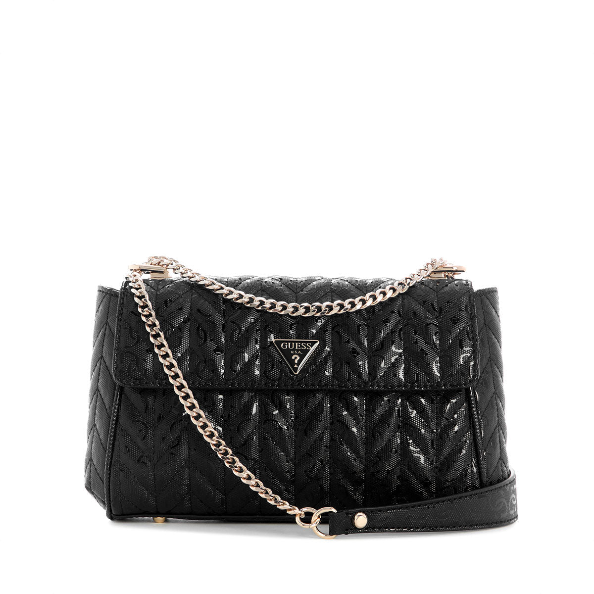 Guess Stacey Convertible Crossbody Flap - Black - Metro Singapore Departmental Store - Celebrating 69 Years in SG