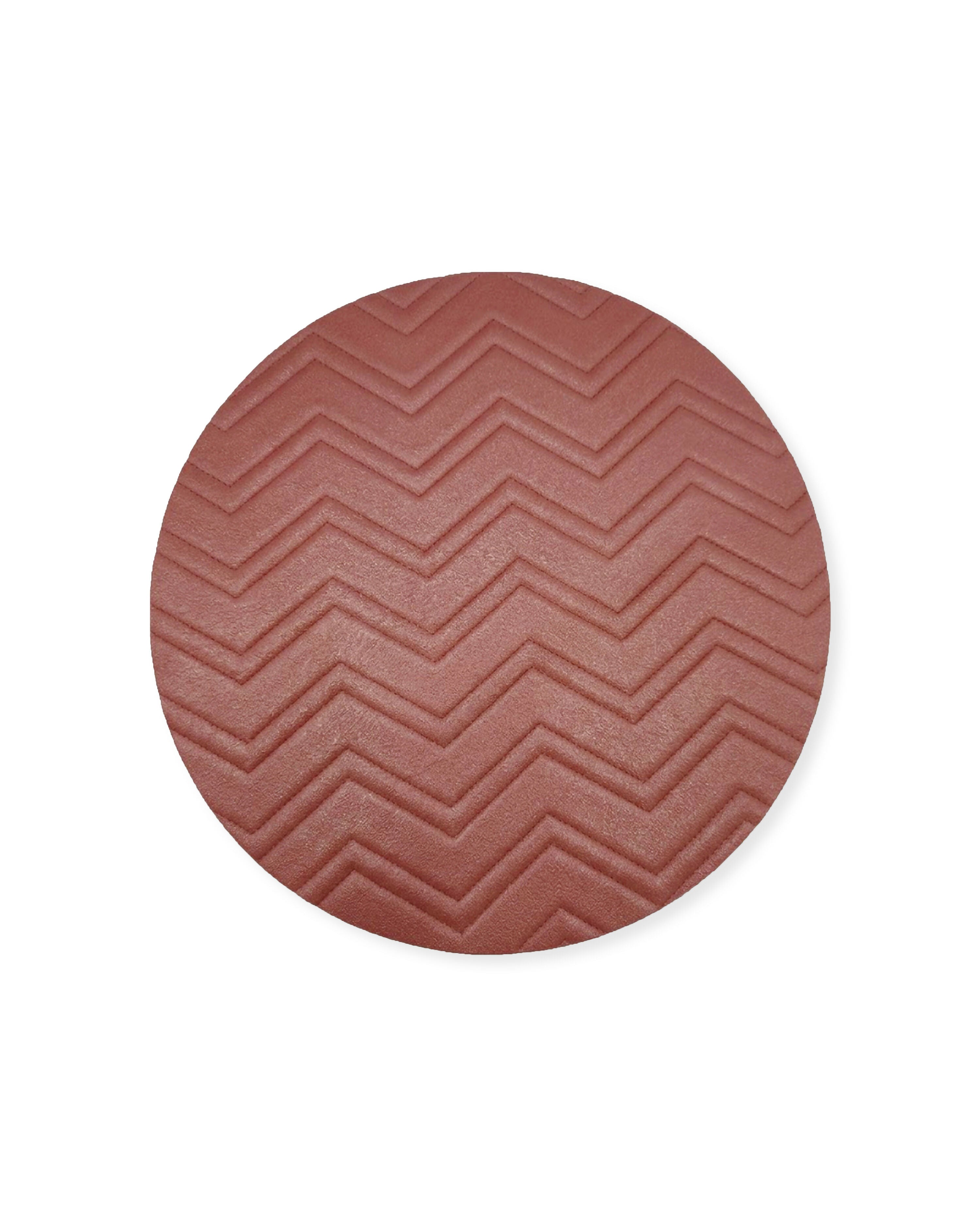 Rapee Soho PU Round Placemat – Textured Chevron Design – 38 x 38 cm – Red