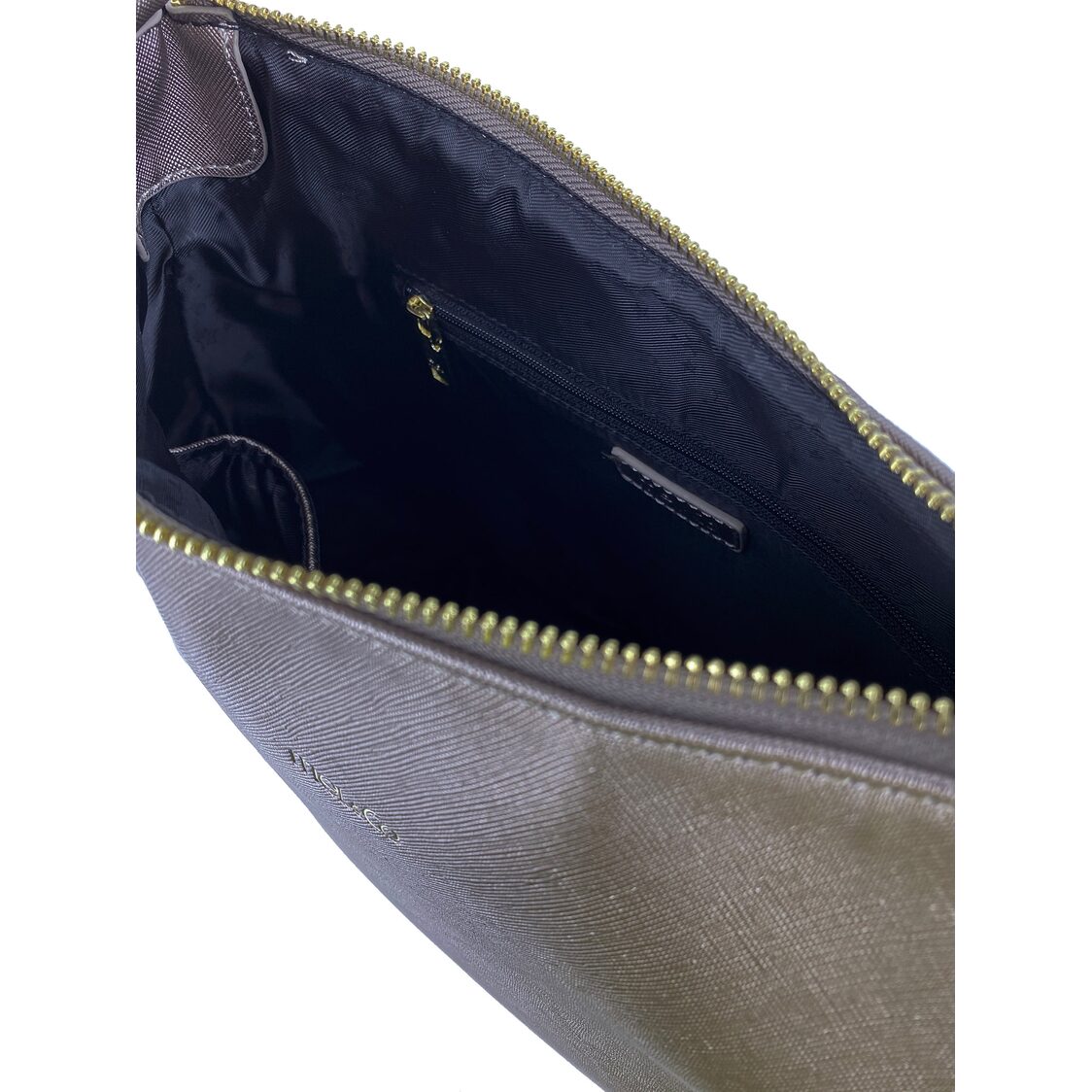 Mel&Co Saffiano-Effect Curve Top Single handle Shoulder Bag