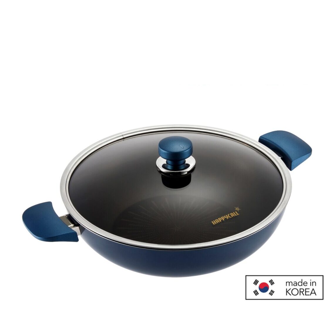 Happycall Classic Titanium IH Die Cast Chef Wok with Glass Lid 32cm 3900 - 0413 - Metro Singapore Departmental Store - Celebrating 69 Years in SG