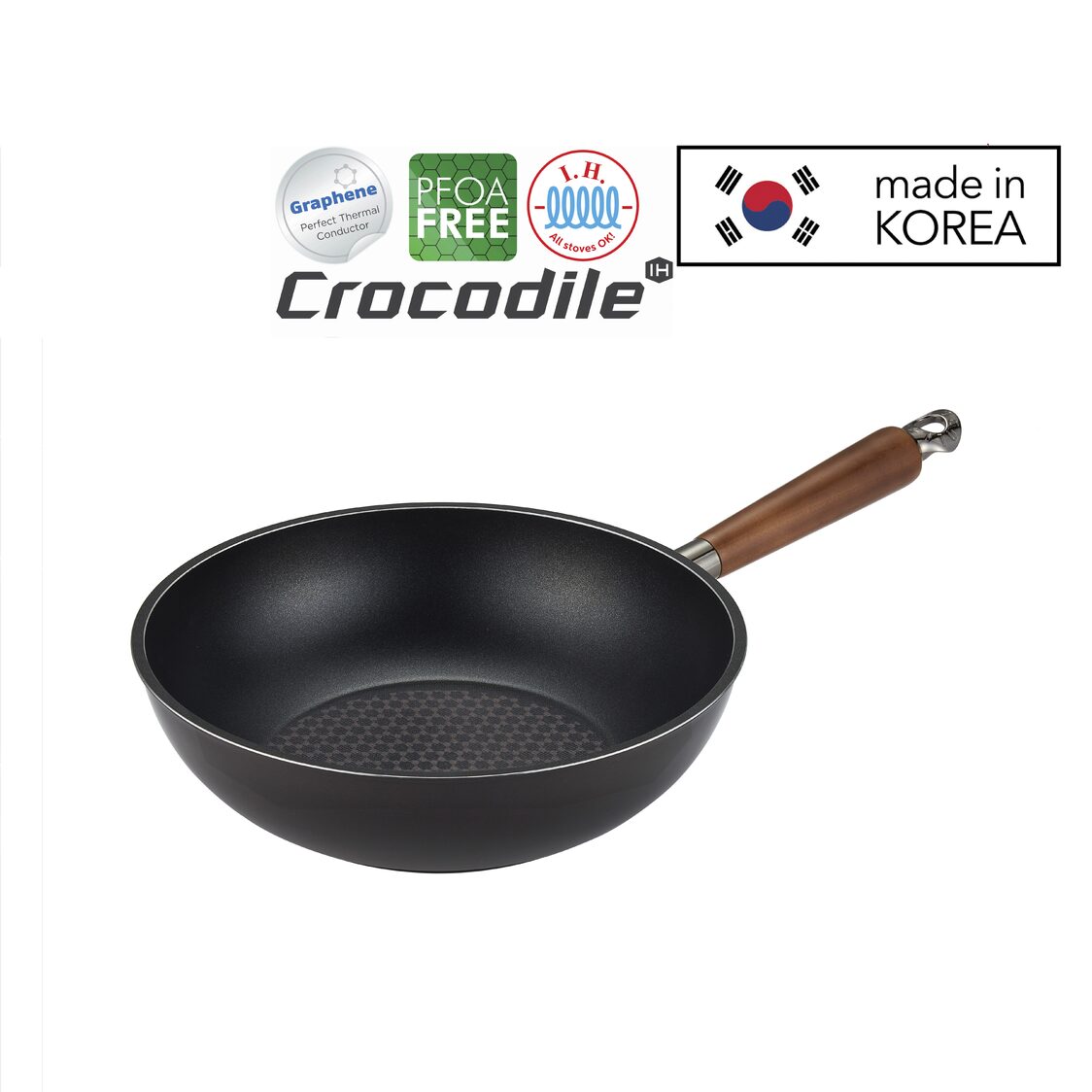 Happycall Crocodile IH Graphene Die Cast Wok Pan 24cm (3001 - 0640) - Metro Singapore Departmental Store - Celebrating 69 Years in SG