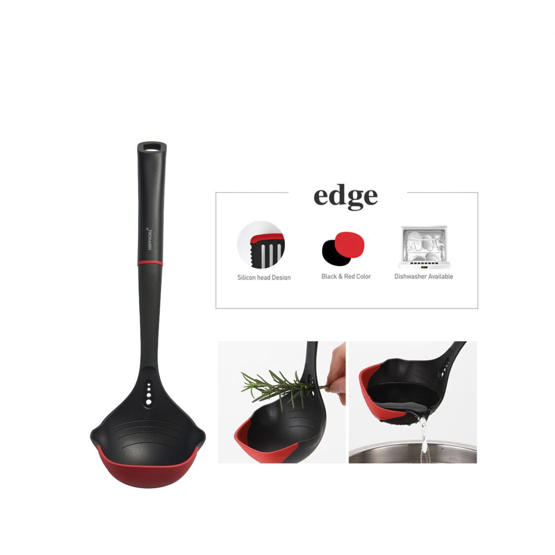 Happycall Edge Silicone Ladle (4004 - 1001/4004 - 1038) - Metro Singapore Departmental Store - Celebrating 69 Years in SG