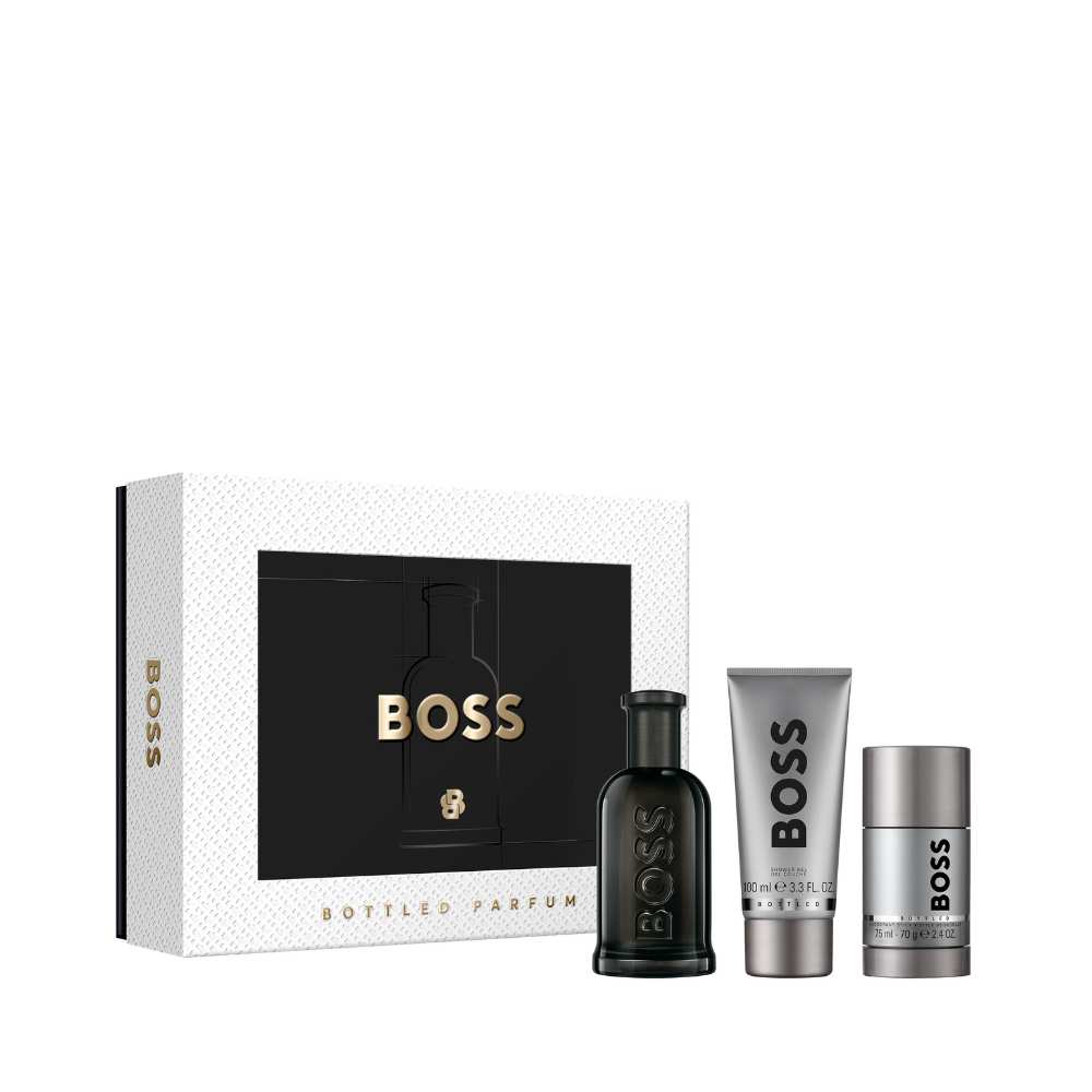Hugo Boss Bottled Parfum, Shower Gel, and Deodorant Stick for Men Trio Gift Set - Metro Singapore Departmental Store - Celebrating 69 Years in SG