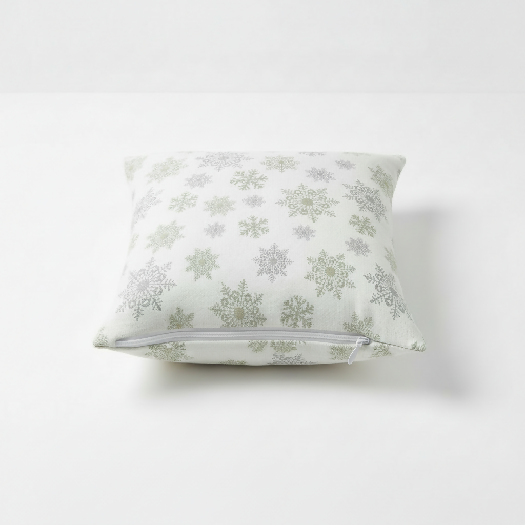 Rapee Snowflakes Cushion Cover | Double-sided Chenielle - 45 x 45 cm, Natural