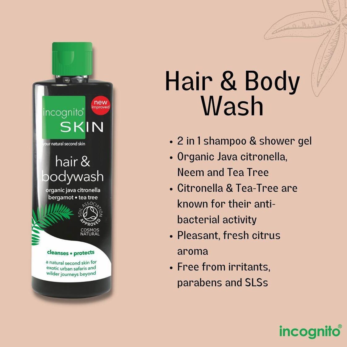 Incognito Insect Repellent Hair & Body Wash 200ml - Metro Singapore Departmental Store - Celebrating 69 Years in SG