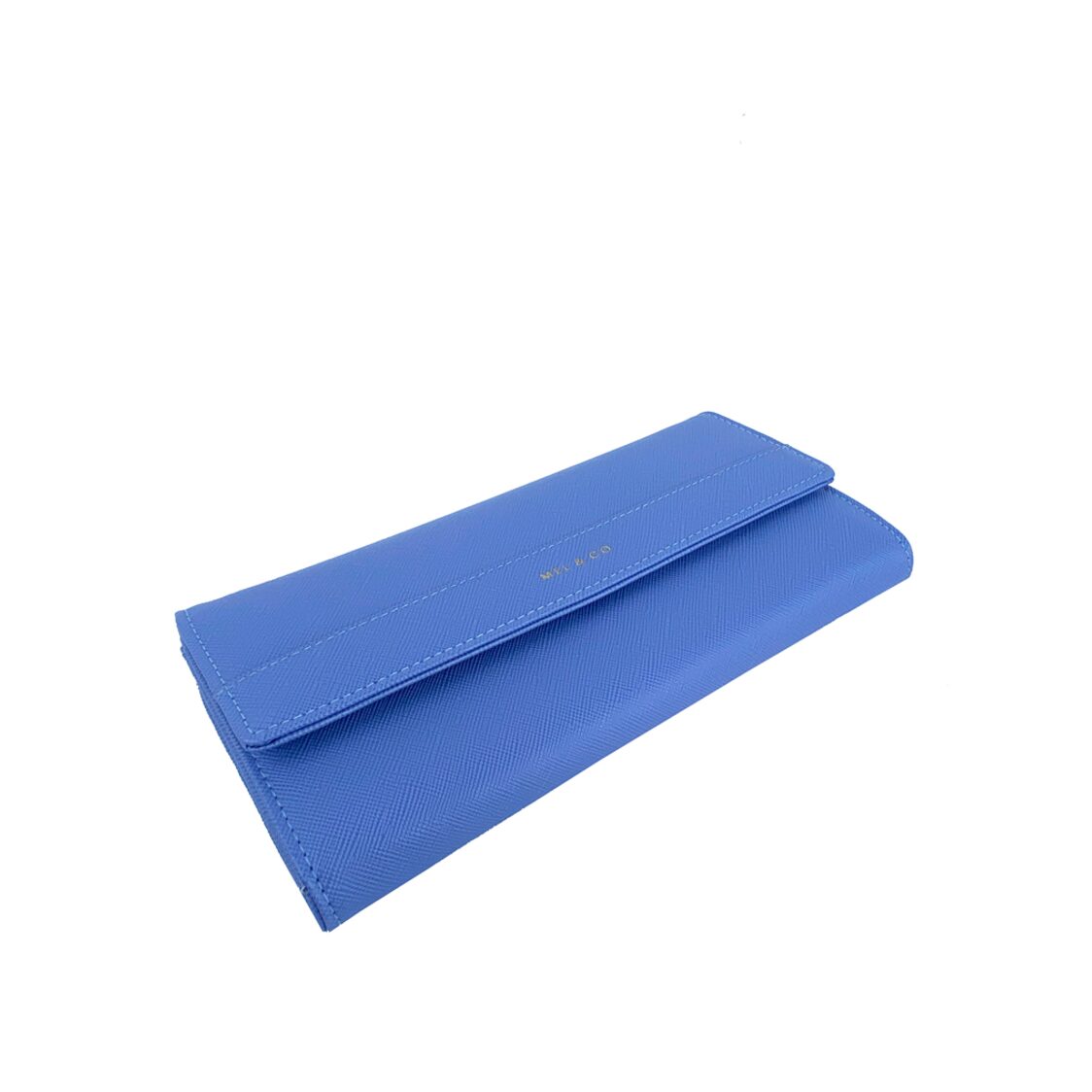 Mel&Co Saffiano-Effect Half Flap Long Wallet