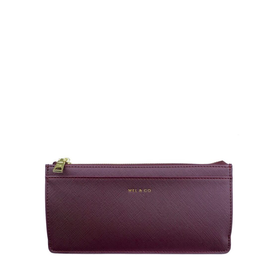 Mel&Co Saffiano-Effect Slim Long Wallet