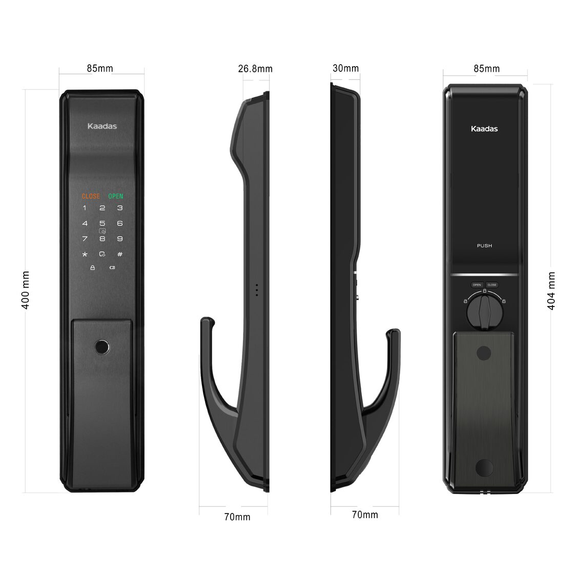 Kaadas K9 - 5W digital Lock - Space Grey - Metro Singapore Departmental Store - Celebrating 69 Years in SG