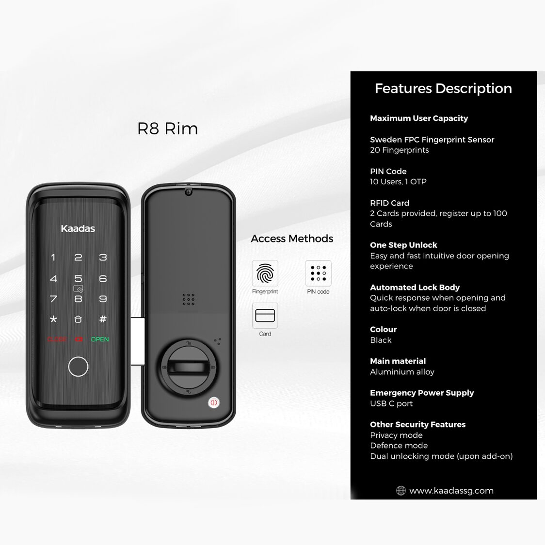 Kaadas R8 + R8GD Lock Bundle - Metro Singapore Departmental Store - Celebrating 69 Years in SG