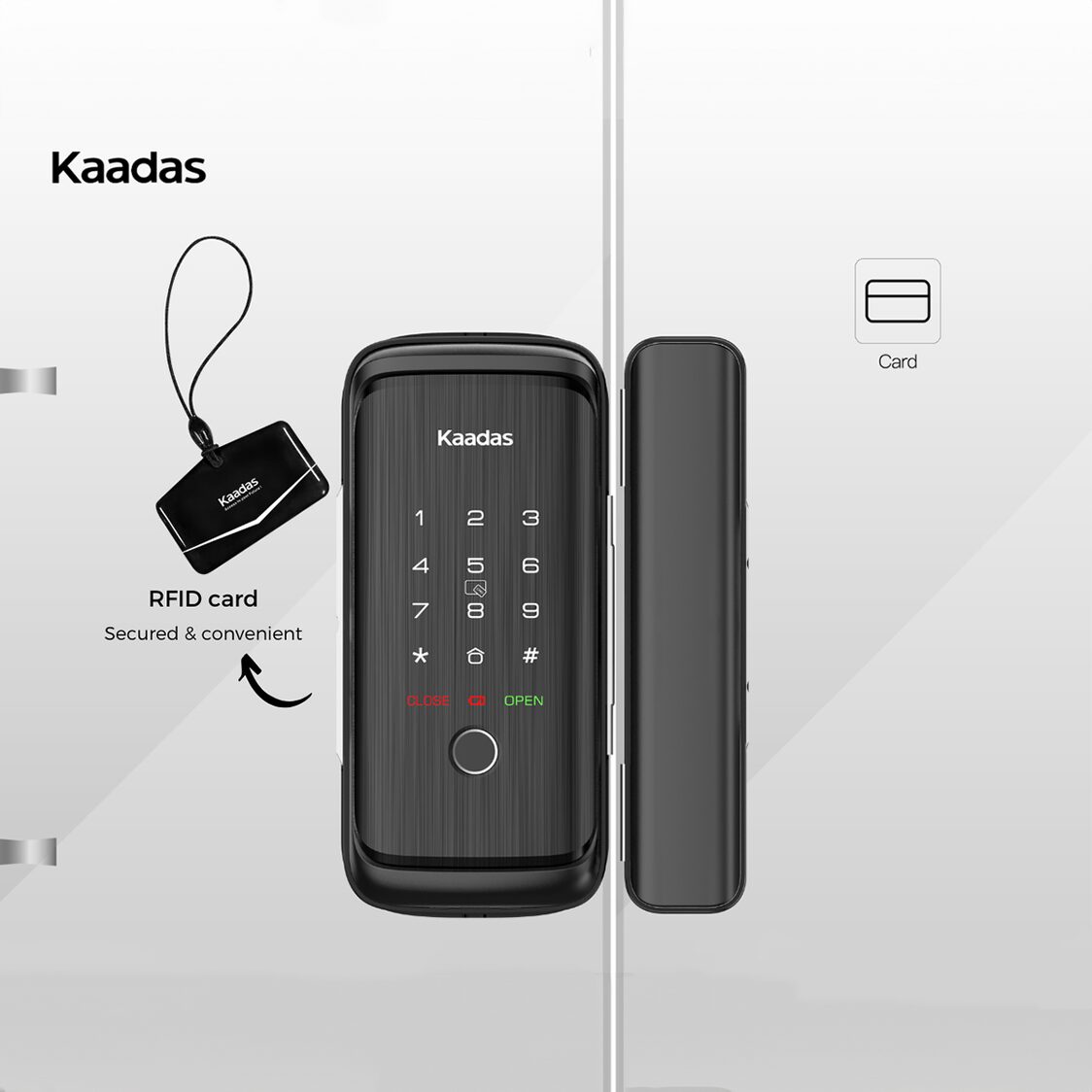 Kaadas R8L Glass Door Lock - Black - Metro Singapore Departmental Store - Celebrating 69 Years in SG