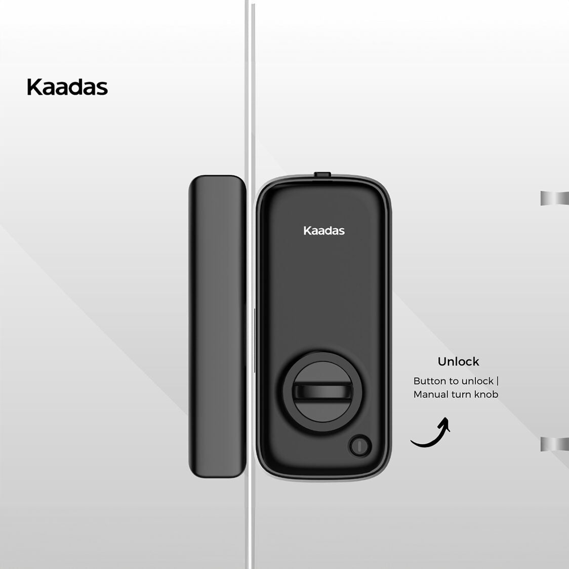 Kaadas R8L Glass Door Lock - Black - Metro Singapore Departmental Store - Celebrating 69 Years in SG