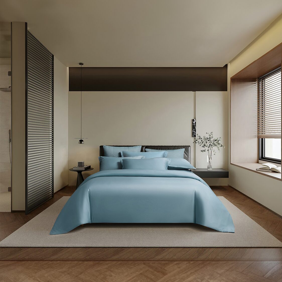 Kinu Botany Fitted Sheet / Bed Set Blue - Metro Singapore Departmental Store - Celebrating 69 Years in SG