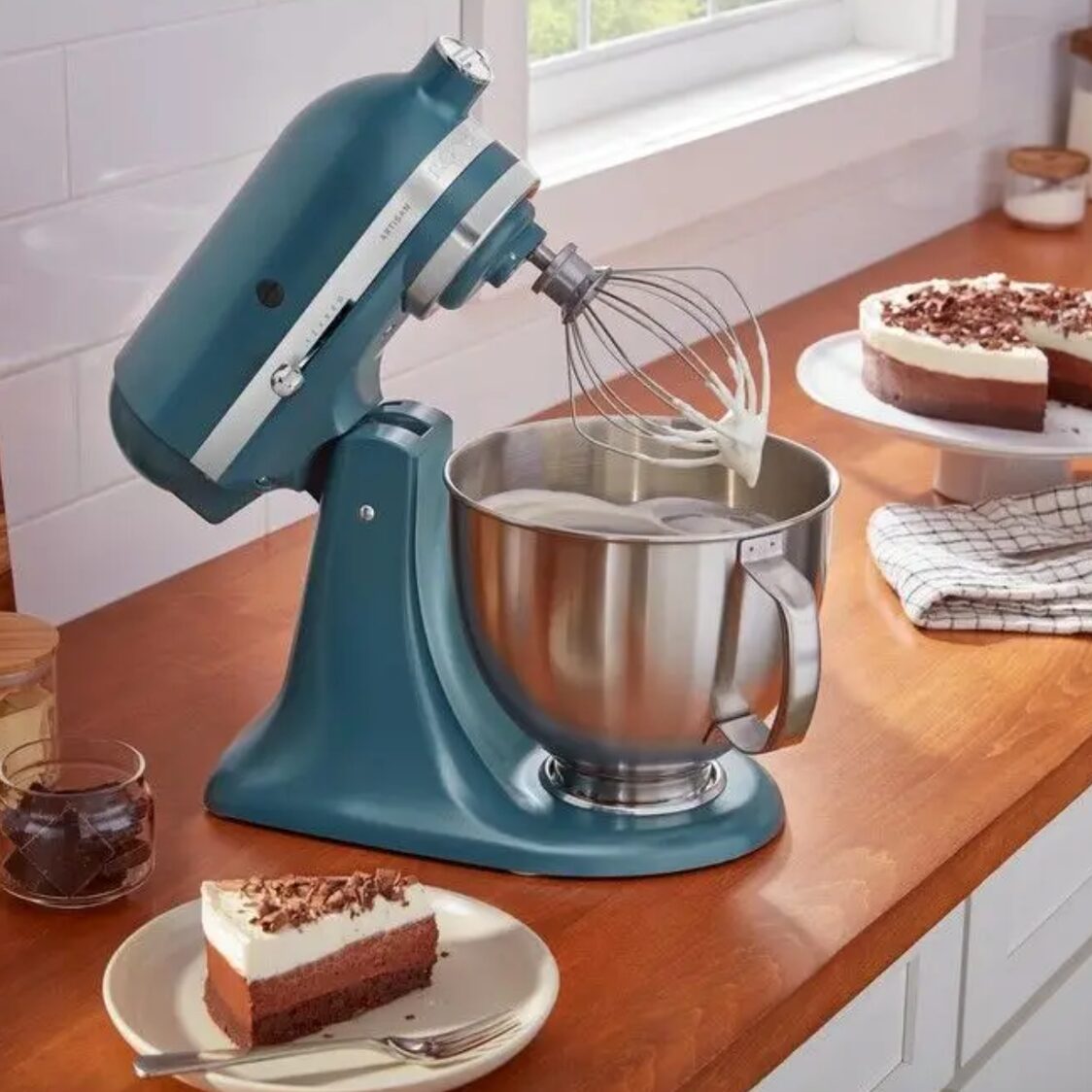 KitchenAid Artisan® Series 5Q Tilt - Head Stand Mixer w/ Premium Accessories Pebbled Palm 5KSM193 - Dark Green - Metro Singapore Departmental Store - Celebrating 69 Years in SG
