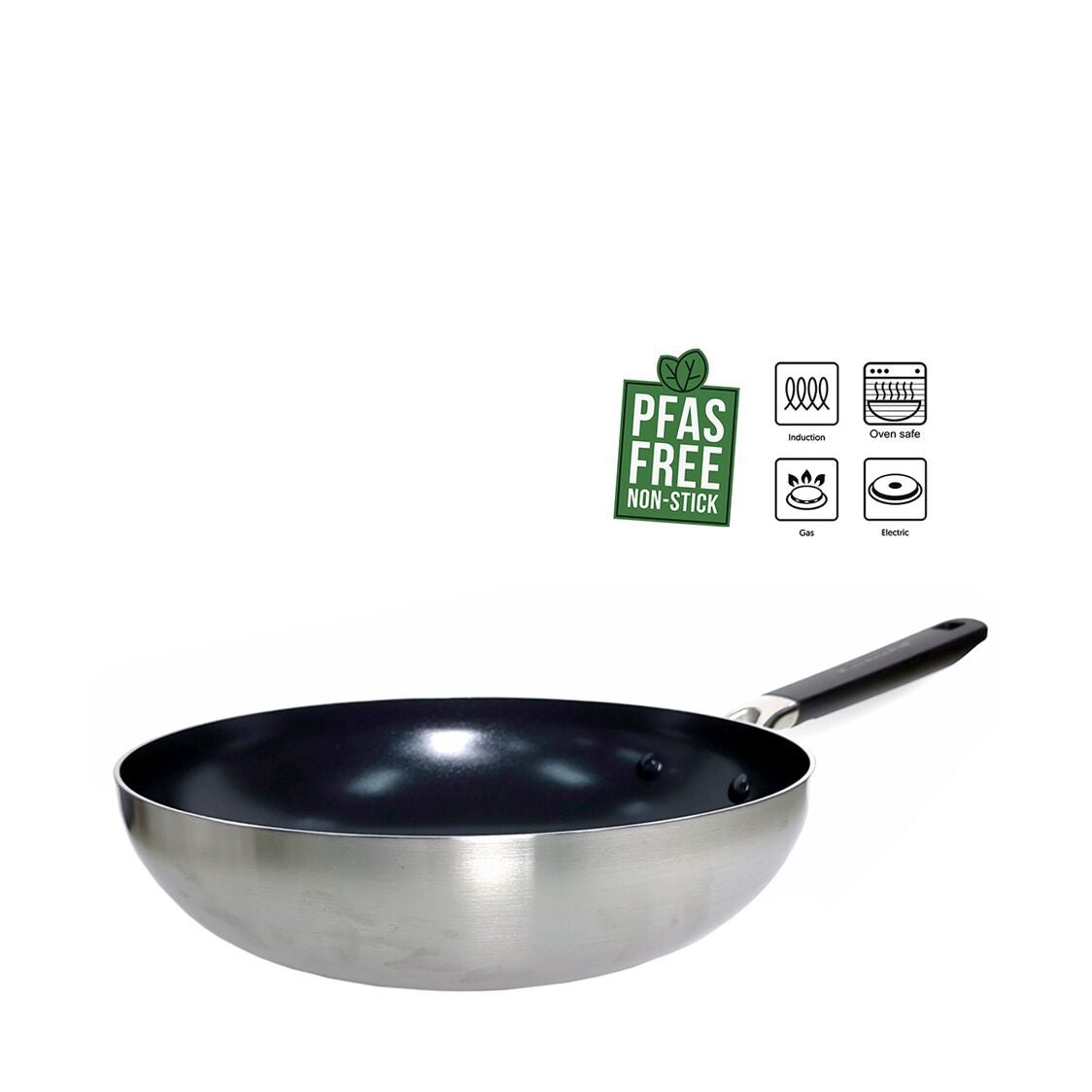 KitchenAid Classic Stainless Steel 28cm Healthy Ceramic Open Wok KACC697824 - Metro Singapore Departmental Store - Celebrating 69 Years in SG