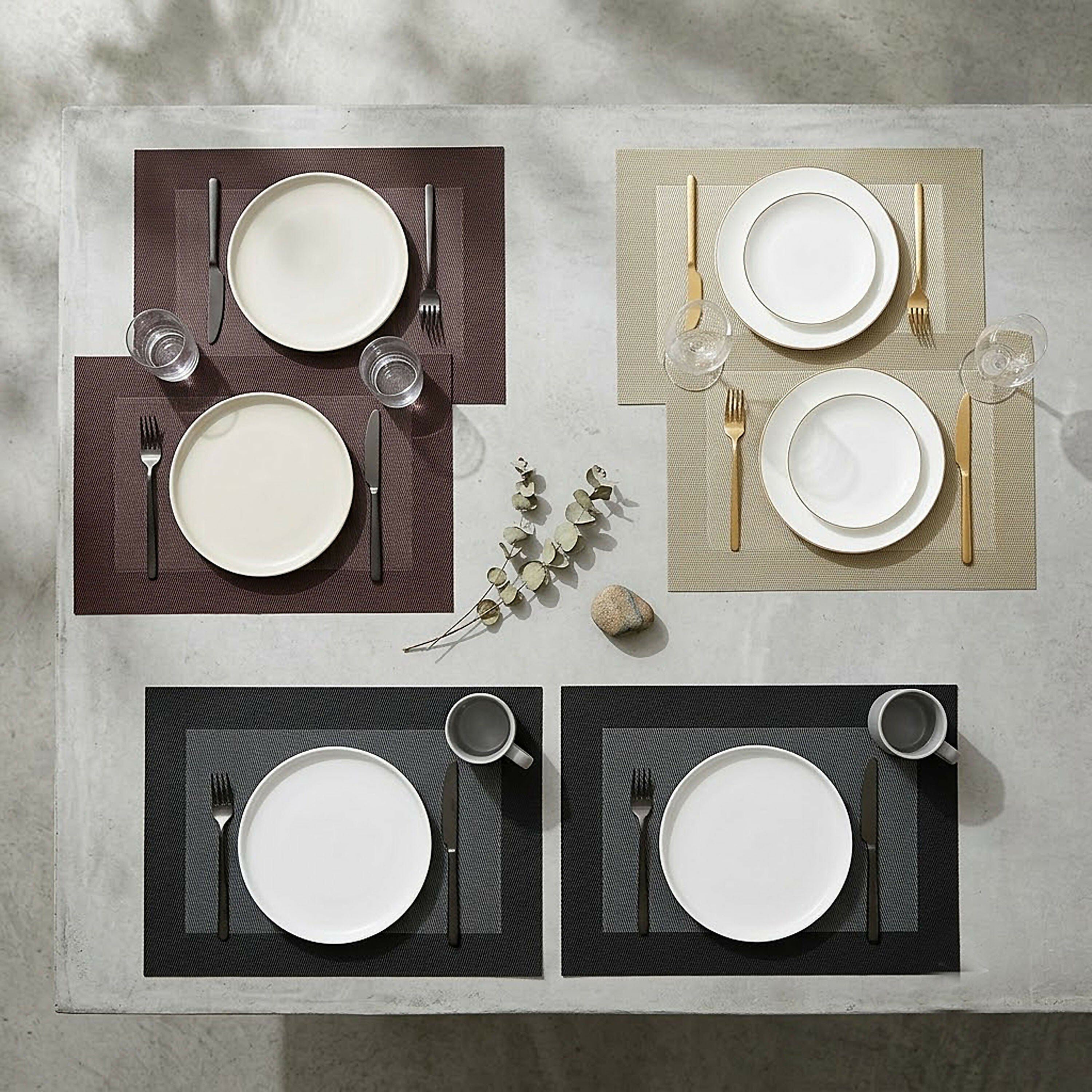 Rapee Border Woven Texilene Placemat – Tone on Tone Border Design – 35 x 47 cm – Chocolate