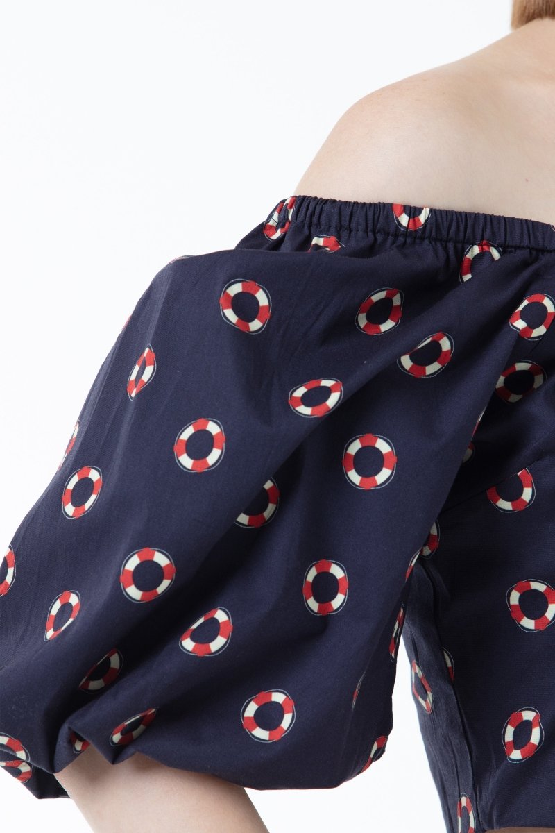 K/Woods Bloom Puff Sleeve Cropped Top - Printed - Metro Singapore Departmental Store - Celebrating 69 Years in SG