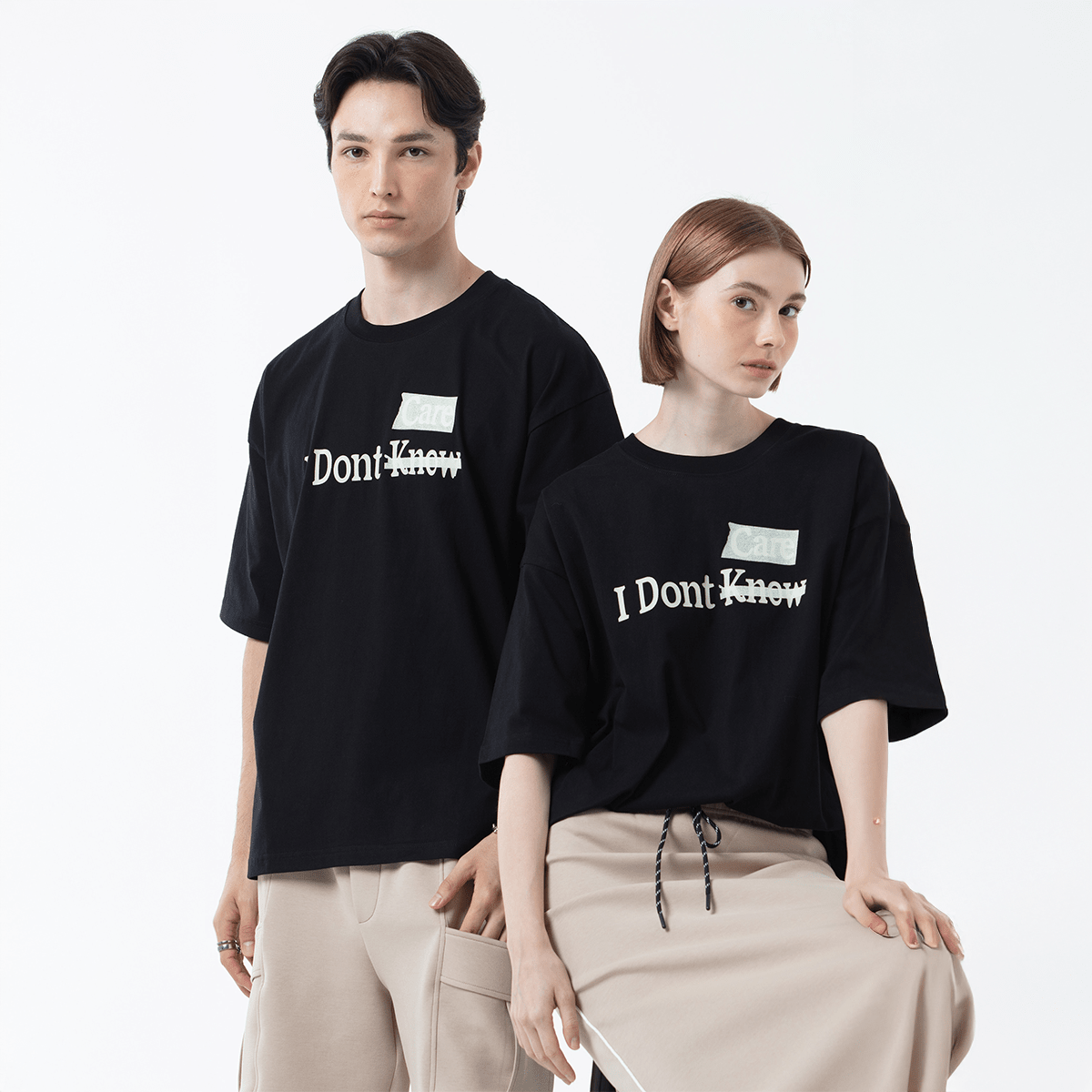 K/Woods I Don't Know/Care Oversized T-Shirt - Metro Singapore Departmental Store - Celebrating 69 Years in SG
