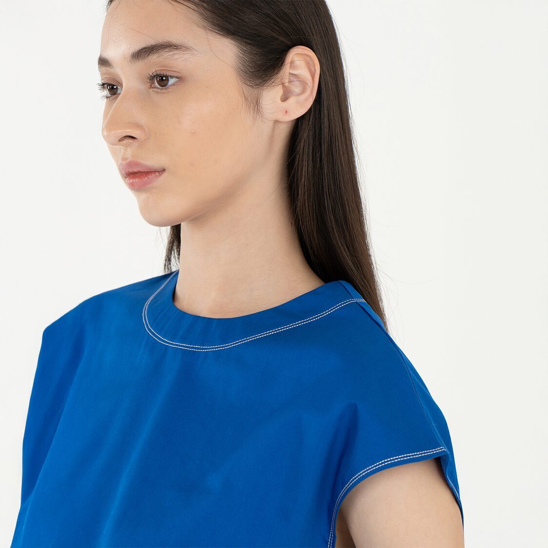 K/Woods Stain Repellent Cropped Top In Blue - Metro Singapore Departmental Store - Celebrating 69 Years in SG