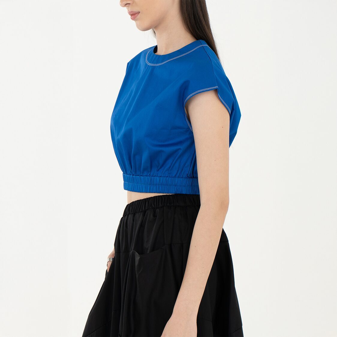 K/Woods Stain Repellent Cropped Top In Blue - Metro Singapore Departmental Store - Celebrating 69 Years in SG