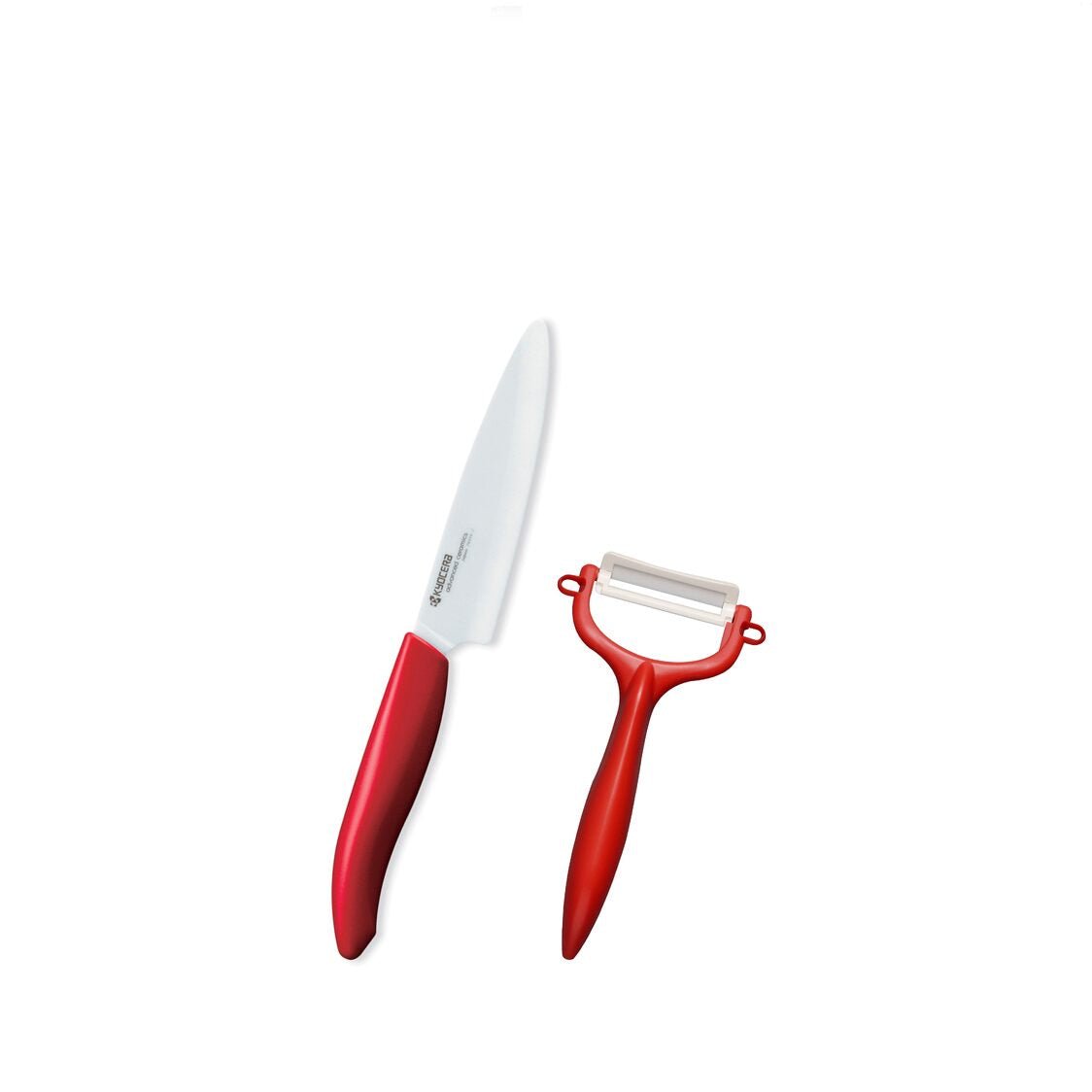 Kyocera 4.5" Advanced Ceramics Utility Knife & Peeler Set FK110WH - CP10NRD - Red - Metro Singapore Departmental Store - Celebrating 69 Years in SG
