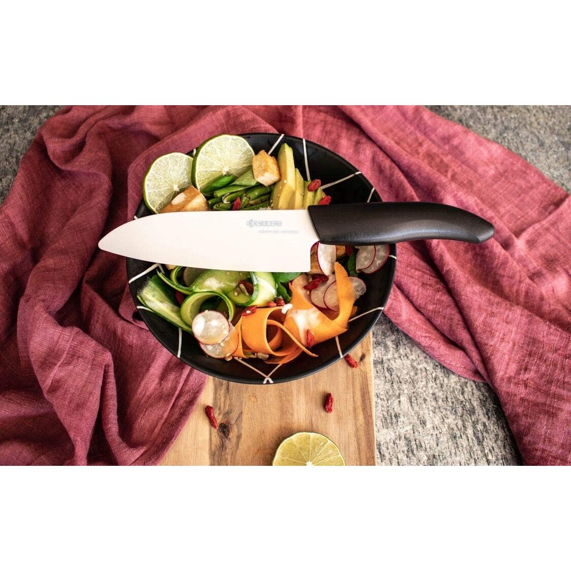 Kyocera 5.5" Advanced Zirconia Ceramic Santoku Knife FK - 140 WH - BK BIO - Metro Singapore Departmental Store - Celebrating 69 Years in SG