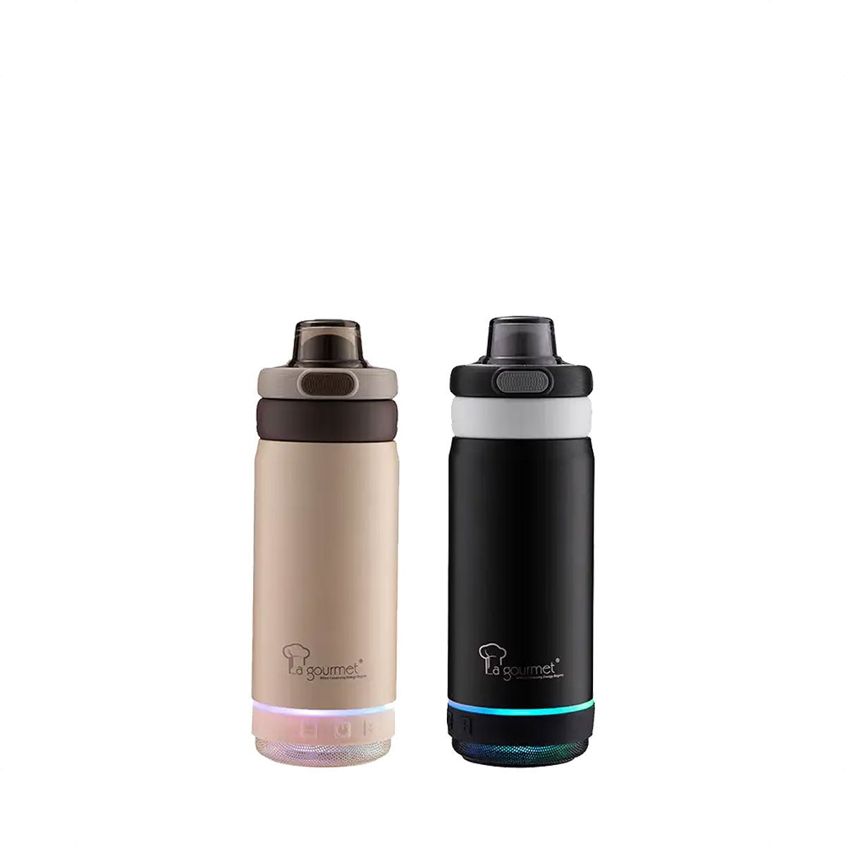 La Gourmet Hydrotune 350ML Black + 350ML Beige Thermal Flask With Detachable Bluetooth Speaker (437167+437174) - Metro Singapore Departmental Store - Celebrating 69 Years in SG