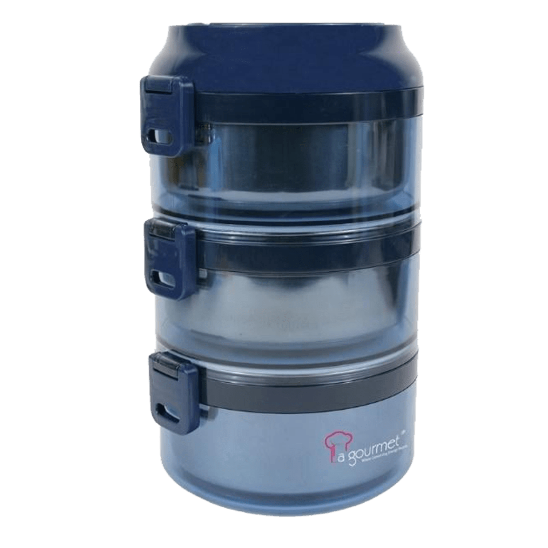 La Gourmet Pack To Go 2.35L 3 - tier Carrier With Removeable S/S Inner Bowl LGPG397607 - Deep Blue - Metro Singapore Departmental Store - Celebrating 69 Years in SG