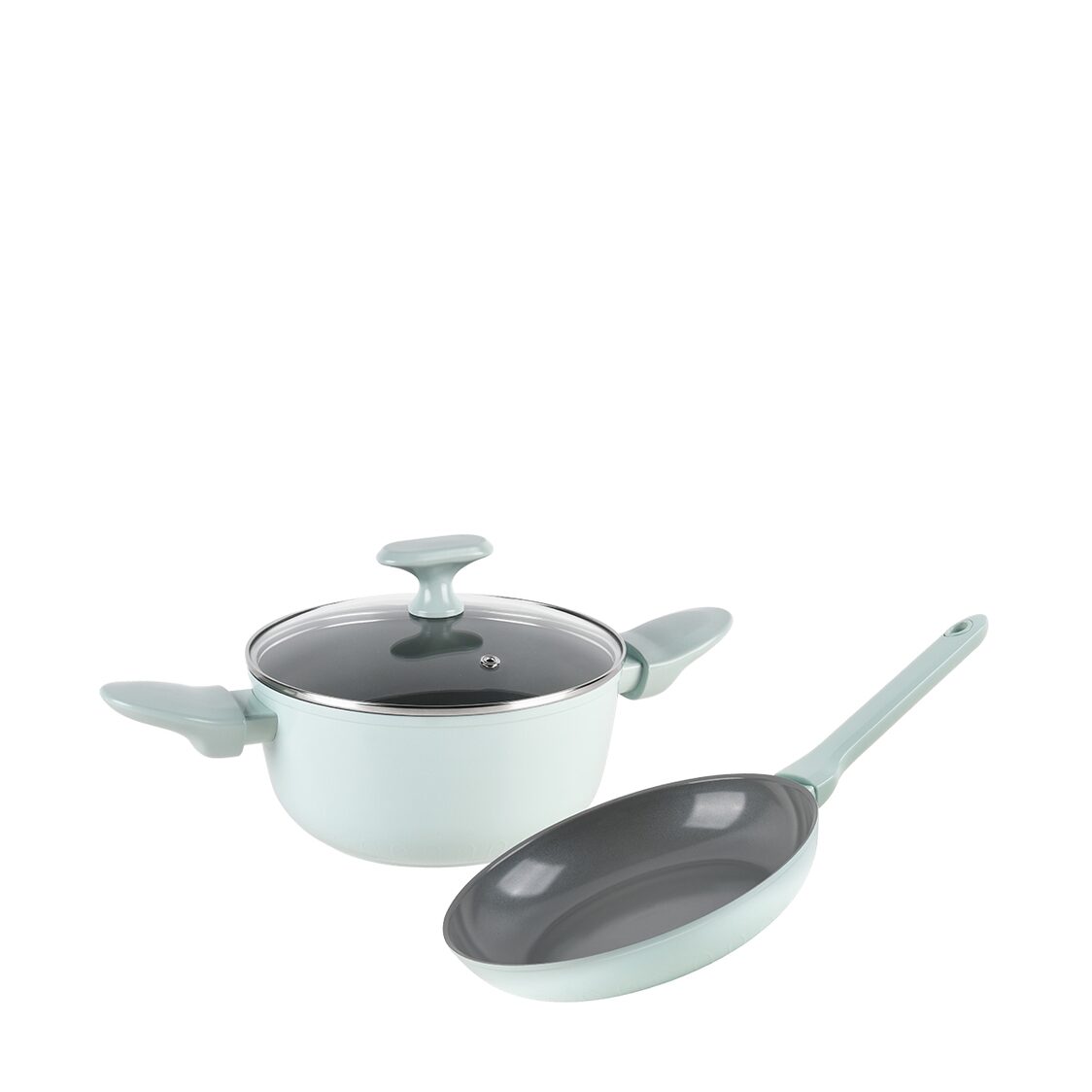 La Gourmet Shogun Okinawa Ceramic 24cm Frypan + 20cm Casserole With Cover (LGSNOA425270 + LGSNOA425324) - Metro Singapore Departmental Store - Celebrating 69 Years in SG