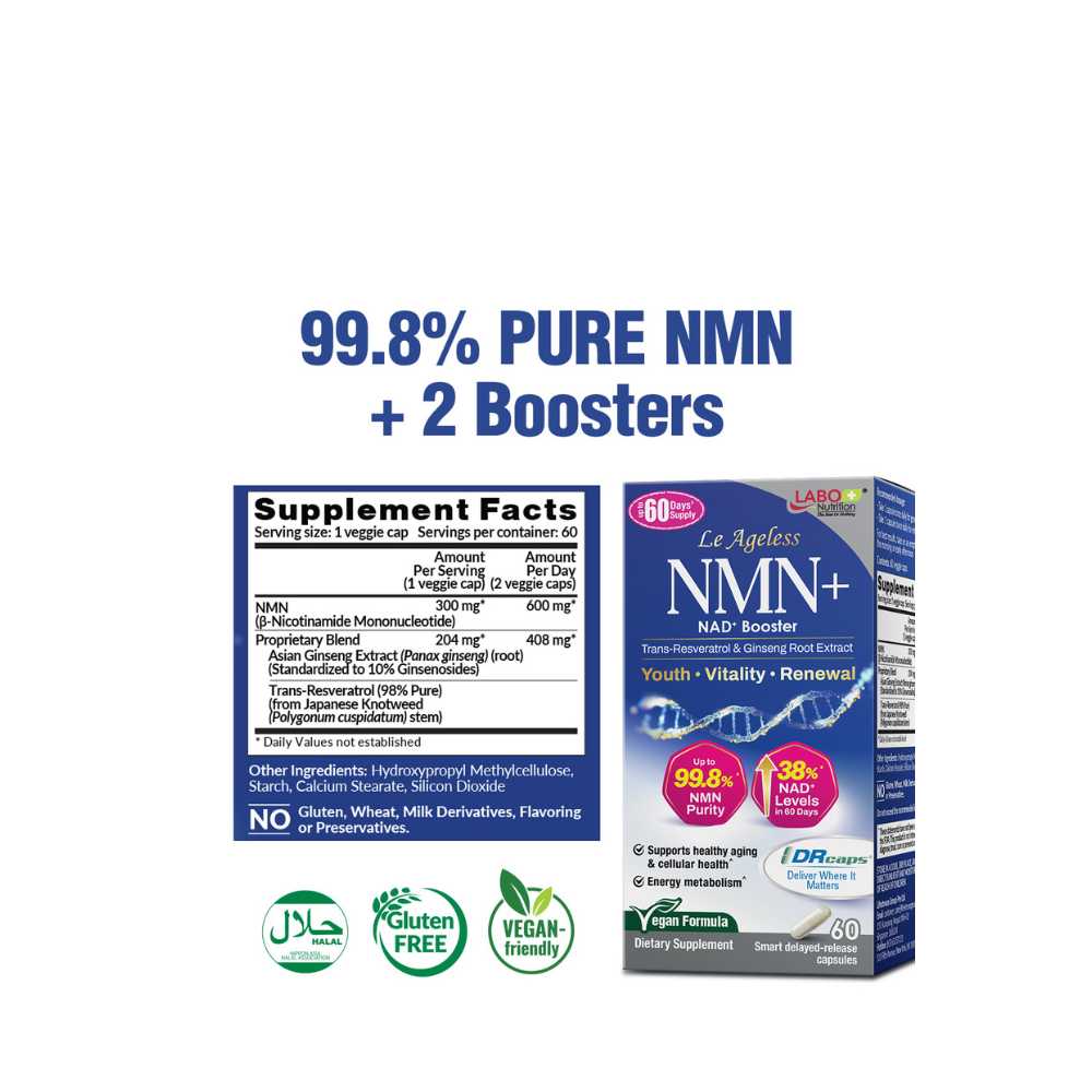 Labo Nutrition Le Ageless NMN+ 60 Veggie Capsules Twin Pack - Metro Singapore Departmental Store - Celebrating 69 Years in SG