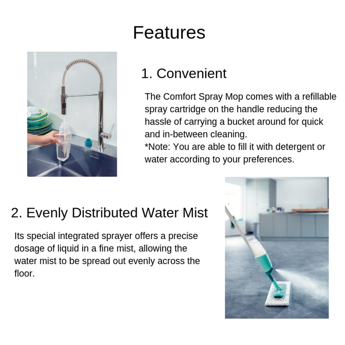 Leifheit Comfort Spray Mop Easy Spray XL - Metro Singapore Departmental Store - Celebrating 69 Years in SG